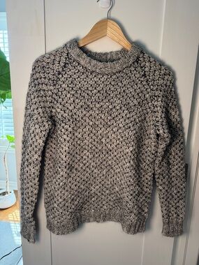 THEORY Chunky Knit Crewneck Sweater - Heather Gray